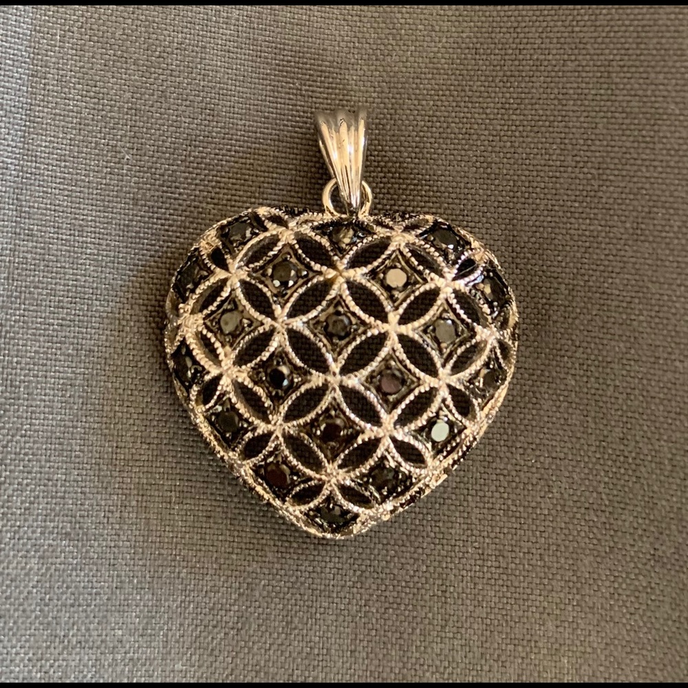 Sterling silver and black diamond charm